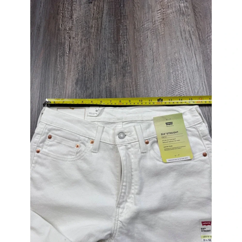 Levis 514 Straight Jeans Mens 31x32 White Performance Stretch Denim 005141416